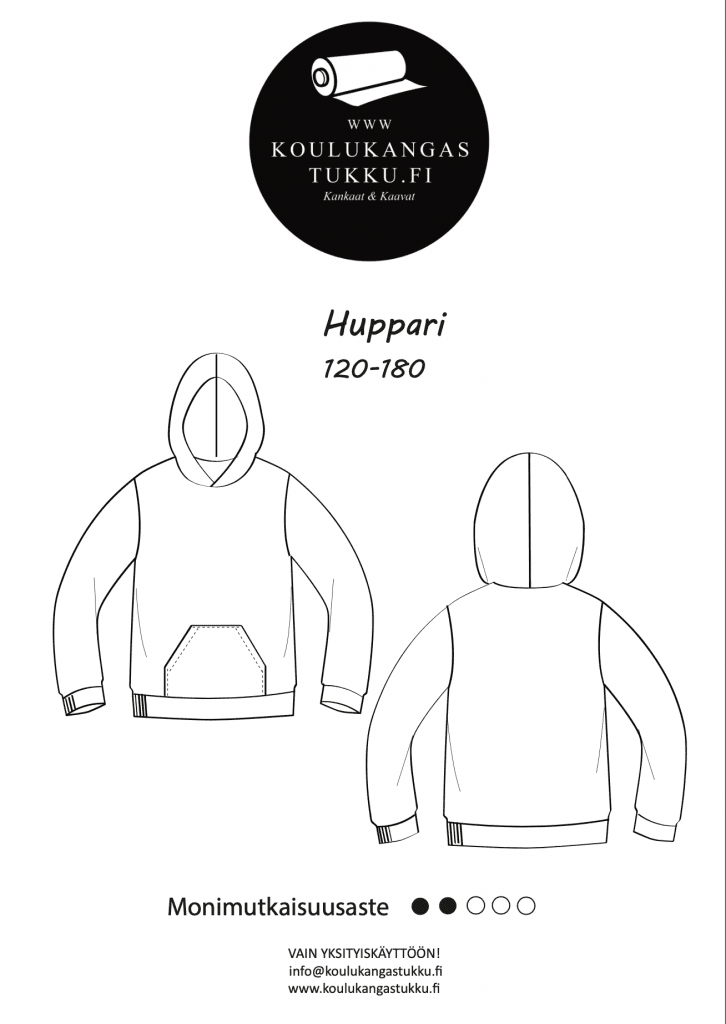 KA-100-1 Huppari Kaava, Koot 120-180cm ja M, L