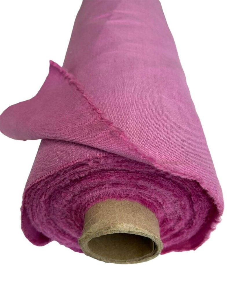 pinkin värinen pellavakangas