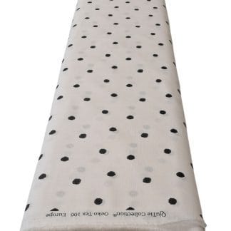 22-510P Popliini Ink Dot, Luonnonvalkoinen