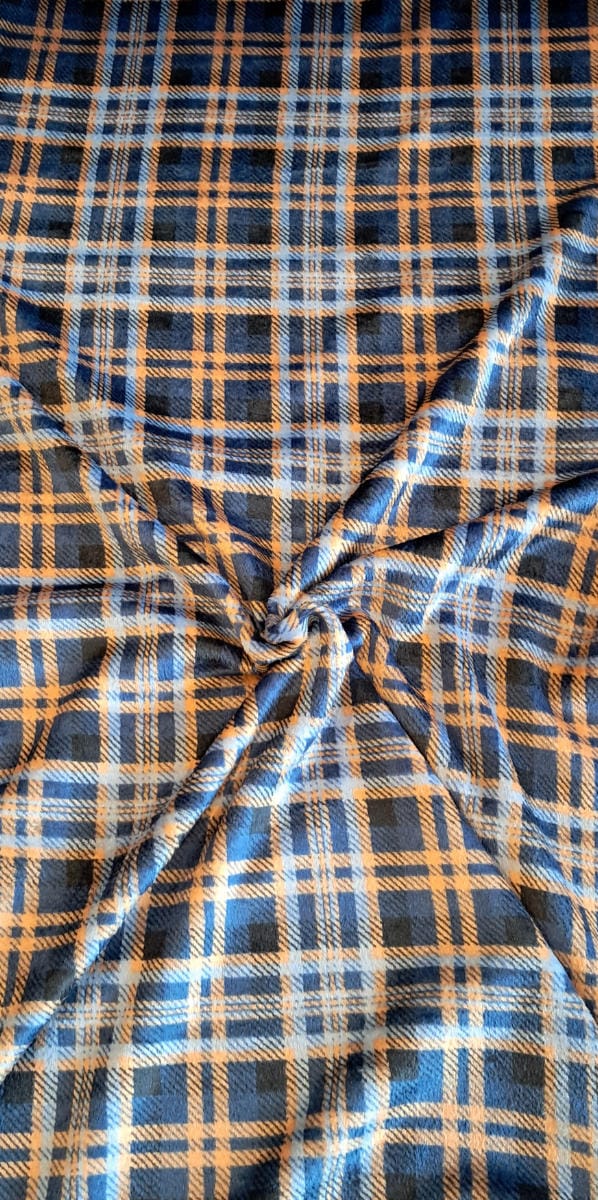 Q91-7002P Cuddle Fleece, Skottiruutu Sininen - Image 4